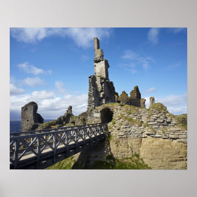 Póster Castillo Sinclair Girnigoe, Wick, Caithness, (Frente)