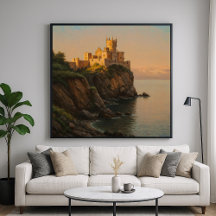 Castillo sobre un acantilado - Paintaje Pastel est