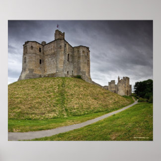 Póster Castillo Warkworth en Northumberland, Inglaterra