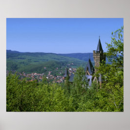 Póster Castillo, Wernigerode, Sajonia Anhalt, Alemania
