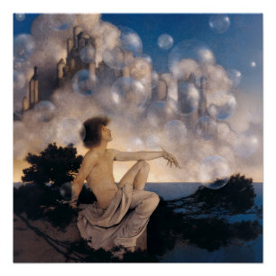 Póster Castillos en el Aire de Maxfield Parrish 1904 Fant