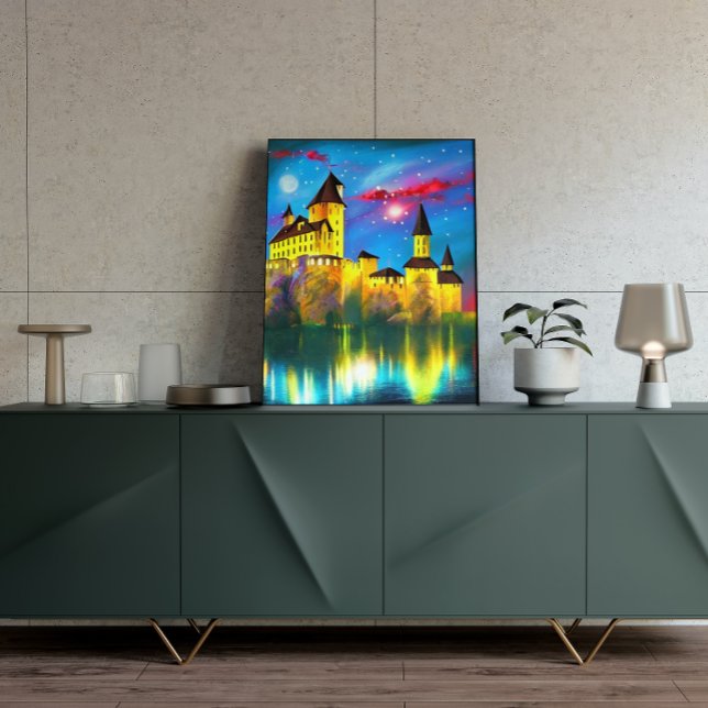 Póster Castle at Night Painting Poster  (Subido por el creador)