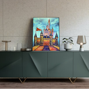 Póster Castle Digital Fantasy Art Poster #01
