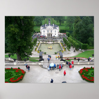 Póster Castle Park Linderhof en Baviera, Alemania