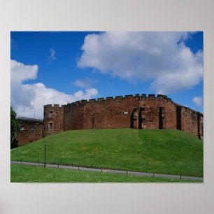 Póster Castle showing half moon tower, Chester,
