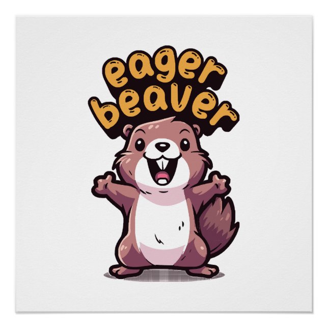 Póster Castor entusiasta (Anverso)