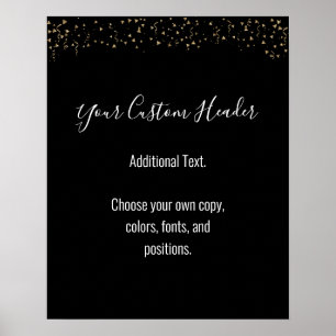 Póster Casual Black De Confetti De Oro Hágalo Festividad