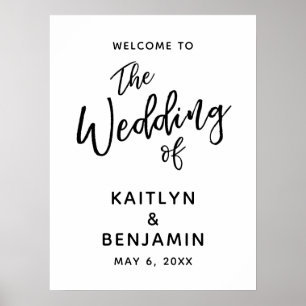 Póster Casual, Simple El Boda Del Signo De Bienvenida