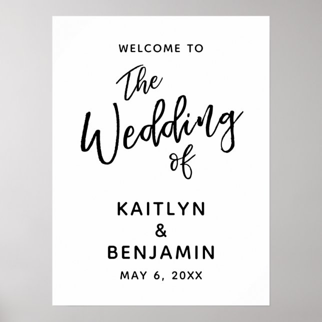 Póster Casual, Simple El Boda Del Signo De Bienvenida (Frente)