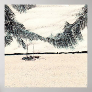 Póster Casuarina Trees, Long Island Bahamas