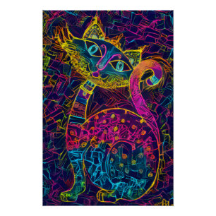 Póster Cat 7 - Lucky no 7