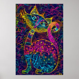 Póster Cat 7 - Lucky no 7