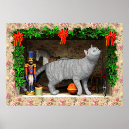 Póster Cat and Christmas stuff