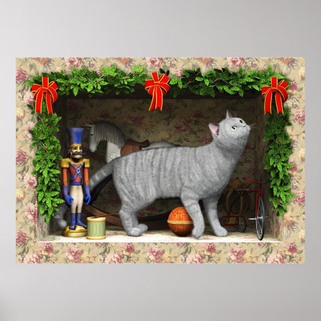 Póster Cat and Christmas stuff (Frente)