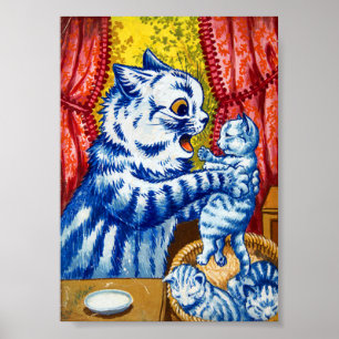 Póster Cat and Her Kittens