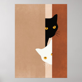 Póster  cat black and white