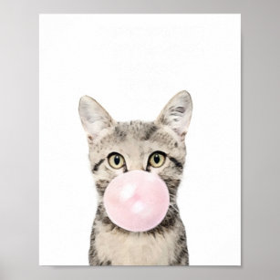 Póster Cat Bubblegum