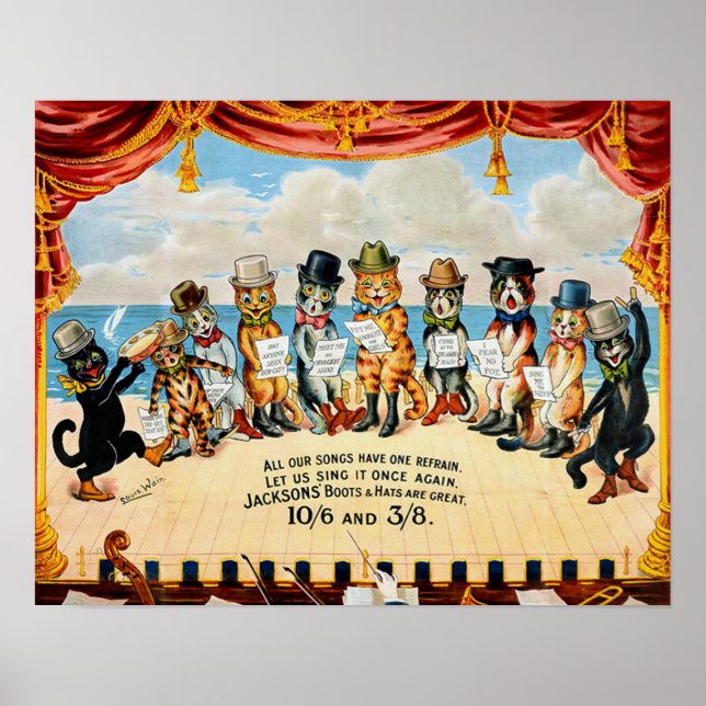 Póster Cat Chorus, Louis Wain (Frente)