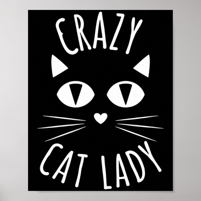 Póster Cat Crazy Cat Lady Funny Cat Lover Mother's Day Bi (Frente)