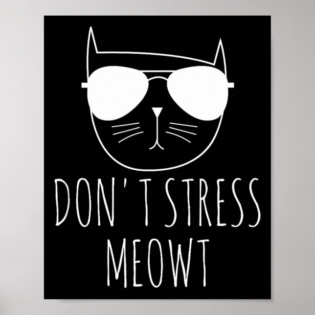 Póster Cat Design Funny Pun Don't Stress Meowt Funny Sayi (Frente)