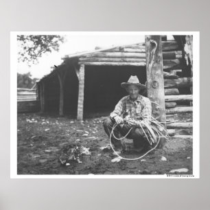 Póster Cat eating out of a coffee can