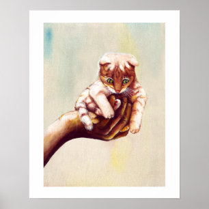 PÓSTER CAT EN LA MANO