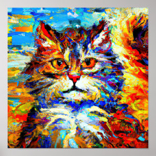 Póster Cat Eyes No.1 in the style of Leonid Afremov.