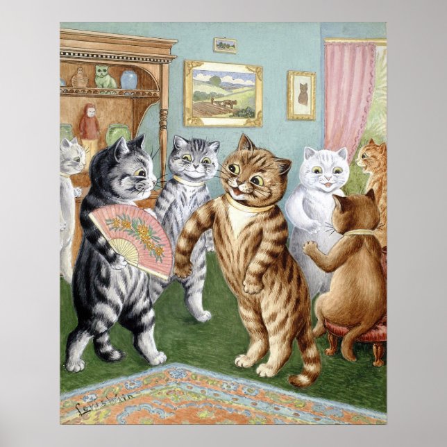 Póster Cat Gathering, Louis Wain (Frente)