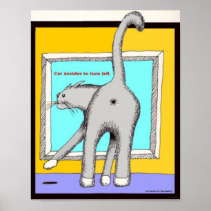 Póster Cat Girando Poster izquierdo