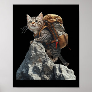 Póster Cat Hiking Men Women Kids 