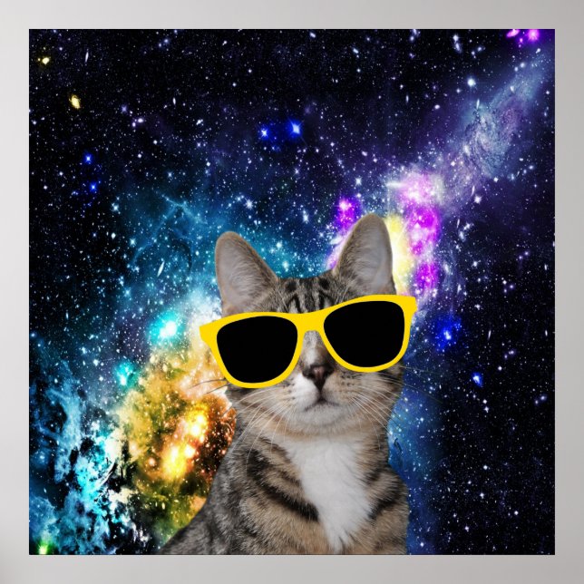 Póster Cat in Outer Space Poster (Frente)