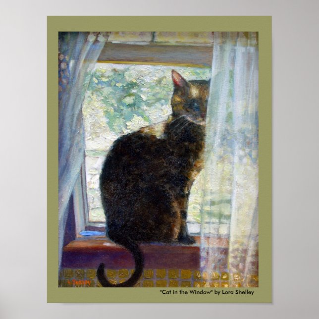 Póster Cat in the Window by Lora Shelley (Frente)