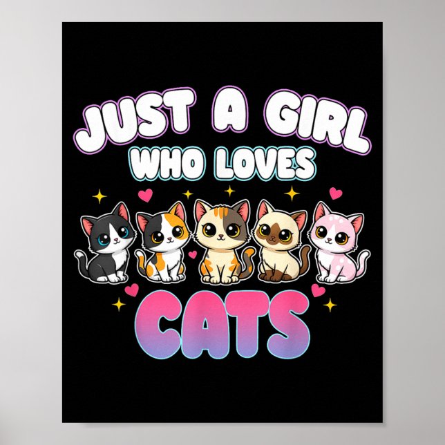 Póster Cat Just A Girl Who Loves Cats  (Frente)