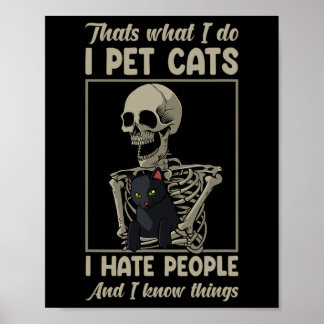 Póster Cat Kitten Lover Grumpy Skull Kitty Mascota Dueño