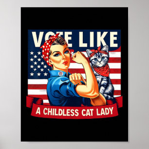 Póster Cat Ladies vota por Kamala
