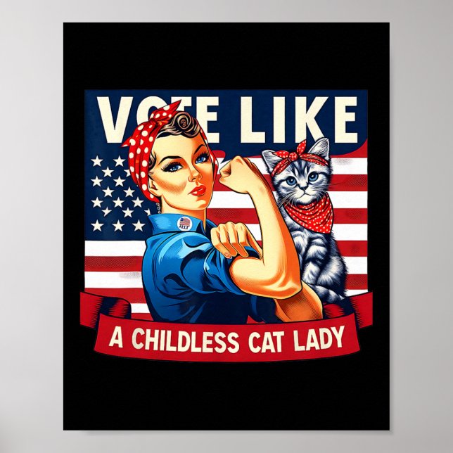 Póster Cat Ladies vota por Kamala (Frente)