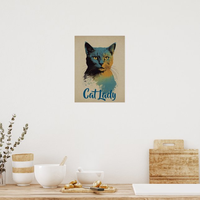 Póster Cat Lady Poster (Cocina)