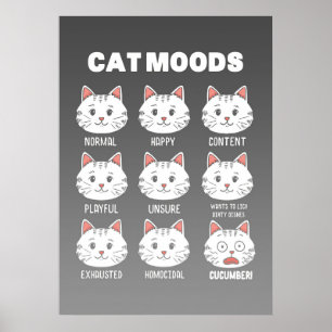 Póster Cat Lover Cat Moods