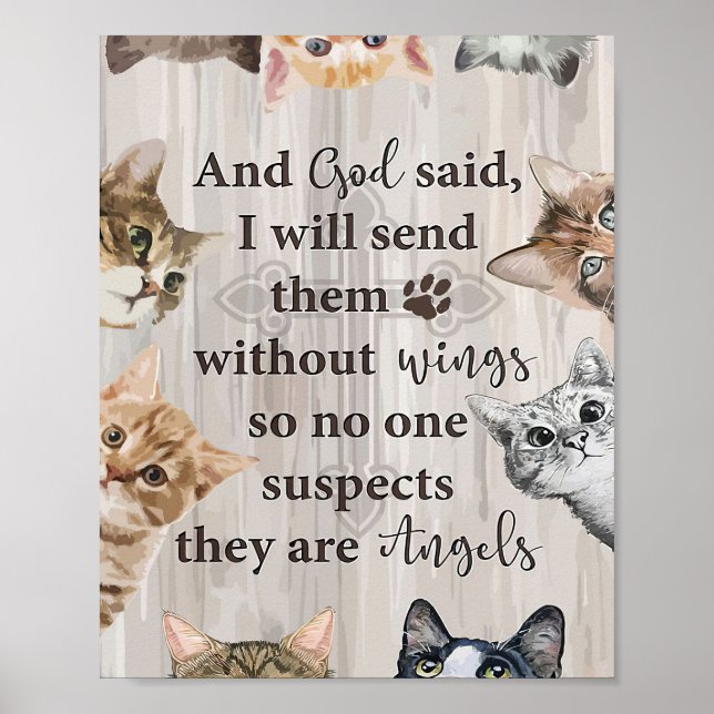 Póster Cat Lover God Send Me Cats (Frente)