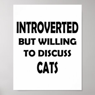 Póster Cat Lover Introvert - Diseño divertido