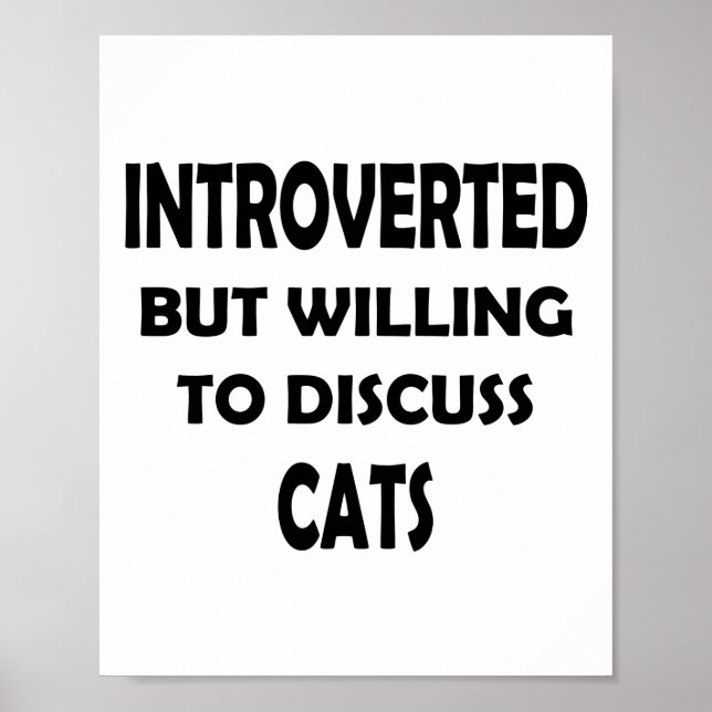 Póster Cat Lover Introvert - Diseño divertido (Frente)