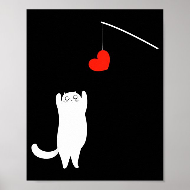 Póster Cat Lover Valentine's Day Animal Affection Love Fu (Frente)