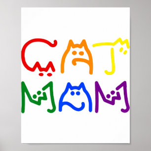 Póster Cat Mom Para El Día de la Madre De Cumpleaños