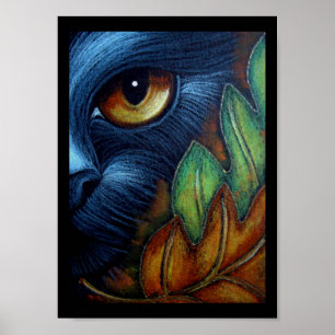 Póster CAT NEGRO - Poster de las HOJAS de OTOÑO