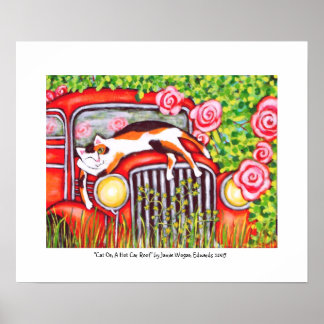 Póster Cat on A Hot Car Roof" por Jamie Wogan Edwards