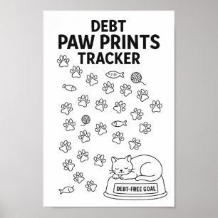 Póster Cat Paw Imprime Savings Challenge Tracker