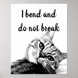 Póster Cat Poets Jean de La Fontaine I bend do not break 