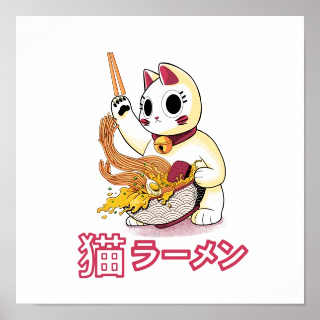 Póster Cat Ramen (Frente)