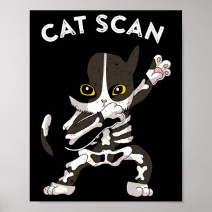 Póster Cat Scan Ct Scan Funny Cat X-ray Pun Meme Rad Tech