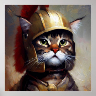 Póster Cat Spartan Soldier